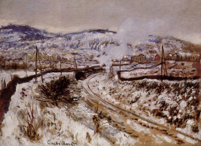 Train in the Snow, Argenteuil, Claude Oscar Monet