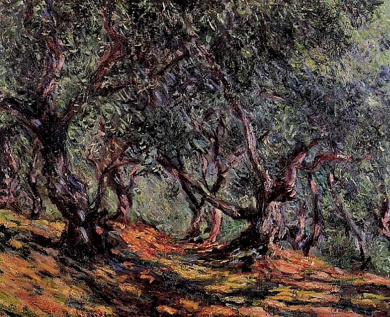 Olive Trees in Bordigher, Claude Oscar Monet
