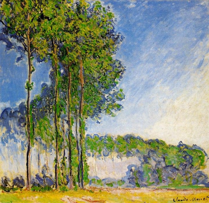 Poplars, View from the Marsh, Claude Oscar Monet