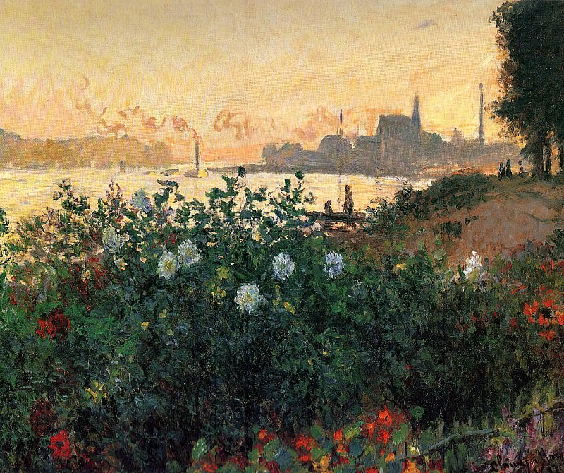 Argenteuil, Flowers by the Riverbank, Claude Oscar Monet