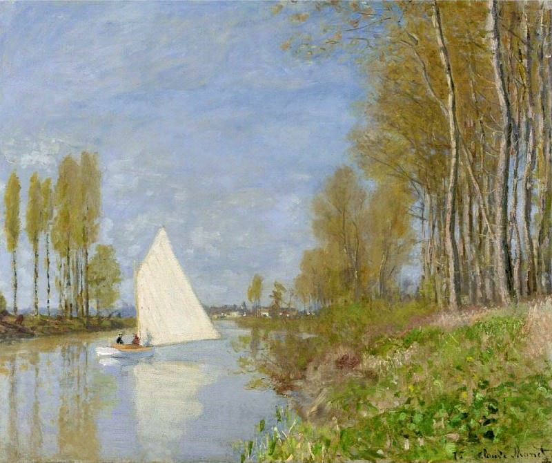 Small Boat on the Small Branch of the Seine at Argenteuil, Claude Oscar Monet