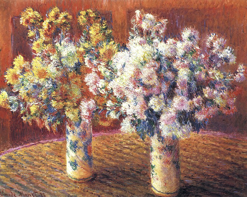 Two Vases with Chrysanthems, Claude Oscar Monet