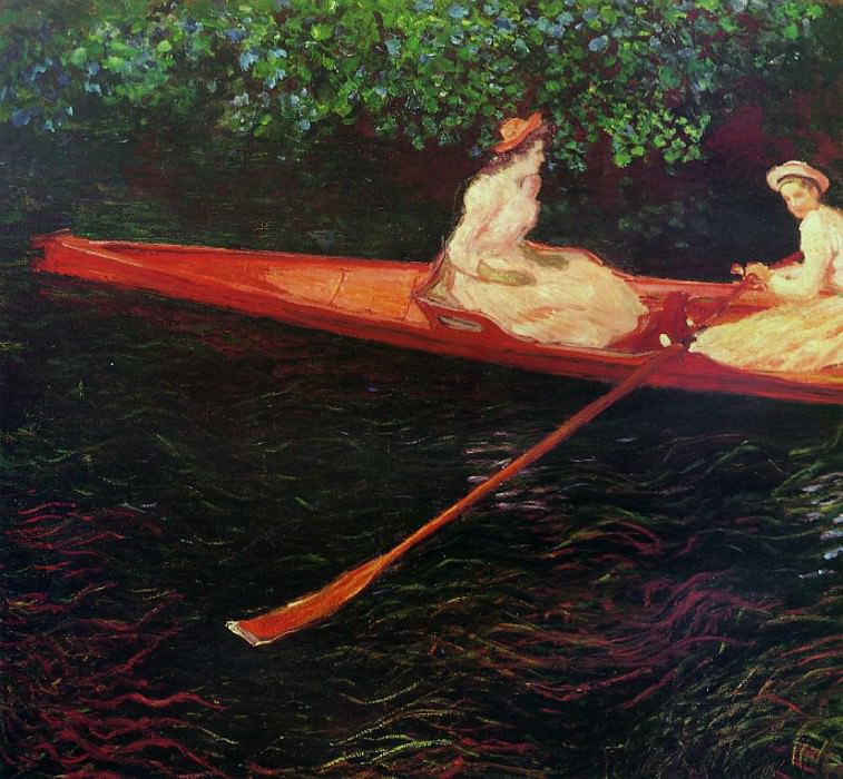 The Pink Skiff, Boating on the Ept, Claude Oscar Monet