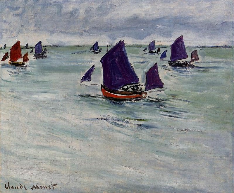 Fishing Boats off Pourville, Claude Oscar Monet