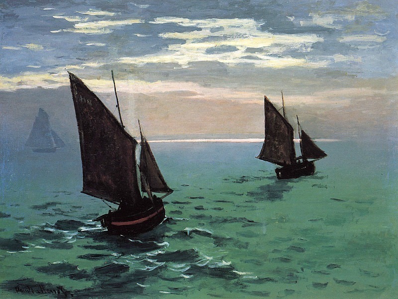 Fishing Boats at Sea, Claude Oscar Monet