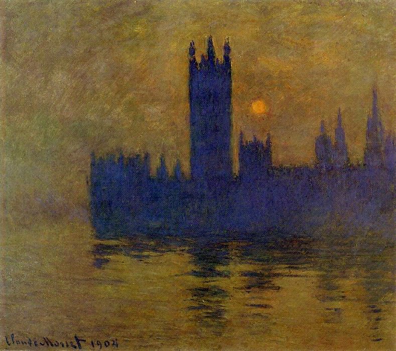 Houses of Parliament, Sunset 02, Claude Oscar Monet