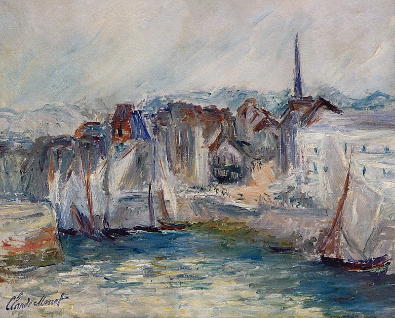 Boats in the Port of Honfleur, Claude Oscar Monet