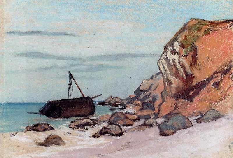 Saint-Adresse, Beached Sailboat, Claude Oscar Monet