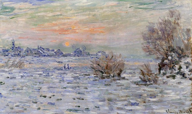 Winter on the Seine, Lavacourt, Claude Oscar Monet