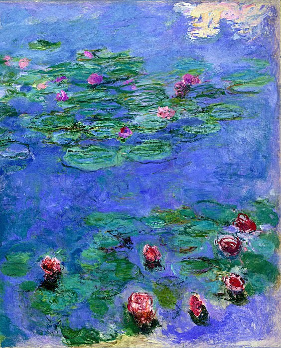 Water Lilies Red, Claude Oscar Monet