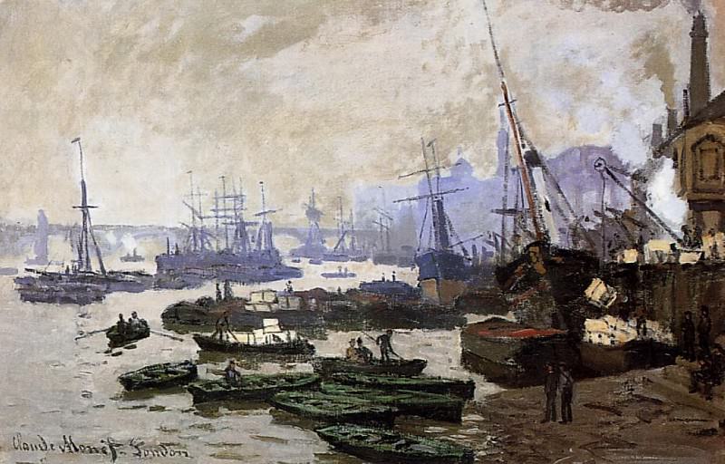 Boats in the Port of London, Claude Oscar Monet