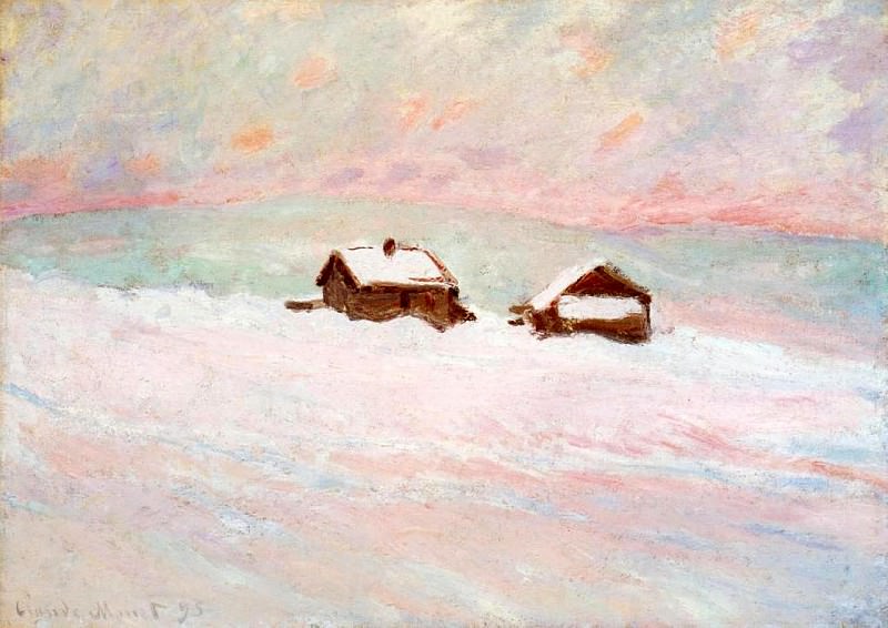 Дома на снегу, Норвегия, Клод Оскар Моне