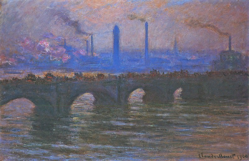 Waterloo Bridge, Overcast Weather, Claude Oscar Monet