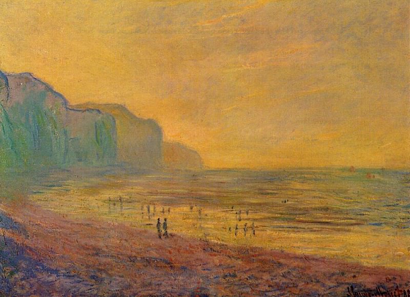 Low Tide at Pourville, Misty Weather, Claude Oscar Monet
