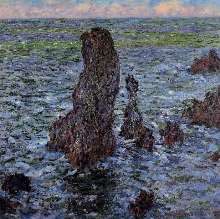 The вЂ™PyramidsвЂ™ at Port-Coton, Claude Oscar Monet
