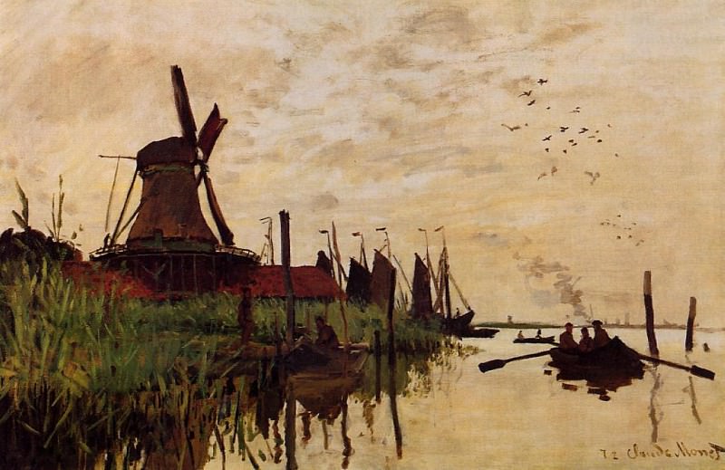 Windmill at Zaandam, 1871 01, Claude Oscar Monet