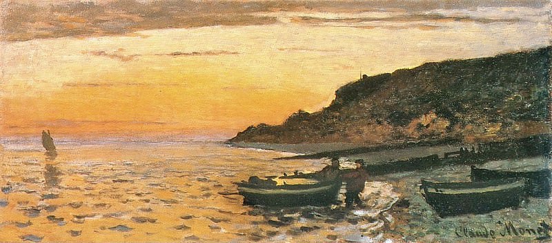 Seacoast at Saint-Adresse, Sunset, Claude Oscar Monet