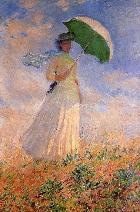 Woman with a Parasol, Facing Right, Claude Oscar Monet