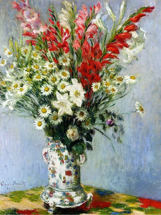 Bouquet of Gadiolas, Lilies and Dasies, Claude Oscar Monet