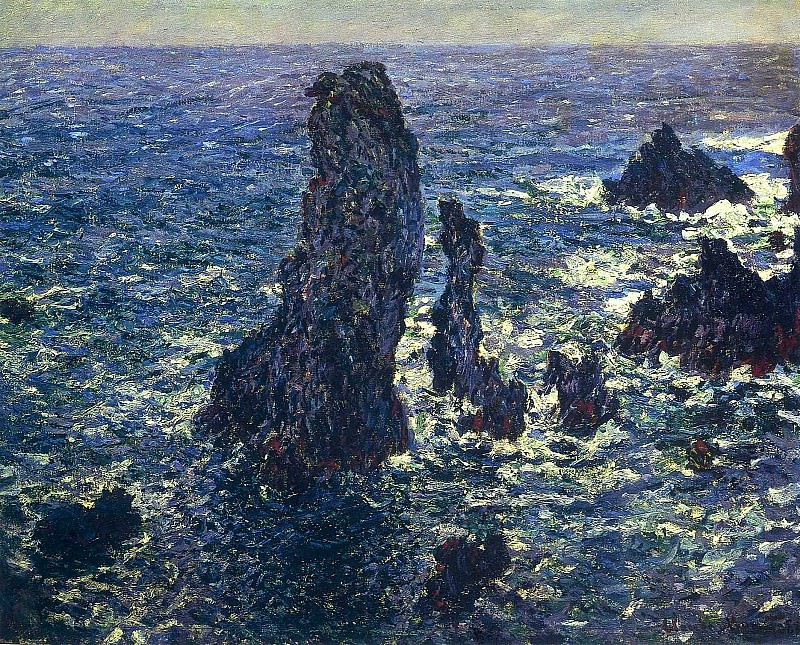 The вЂ™PyramidsвЂ™, Cliffs at Belle-Ile, Claude Oscar Monet
