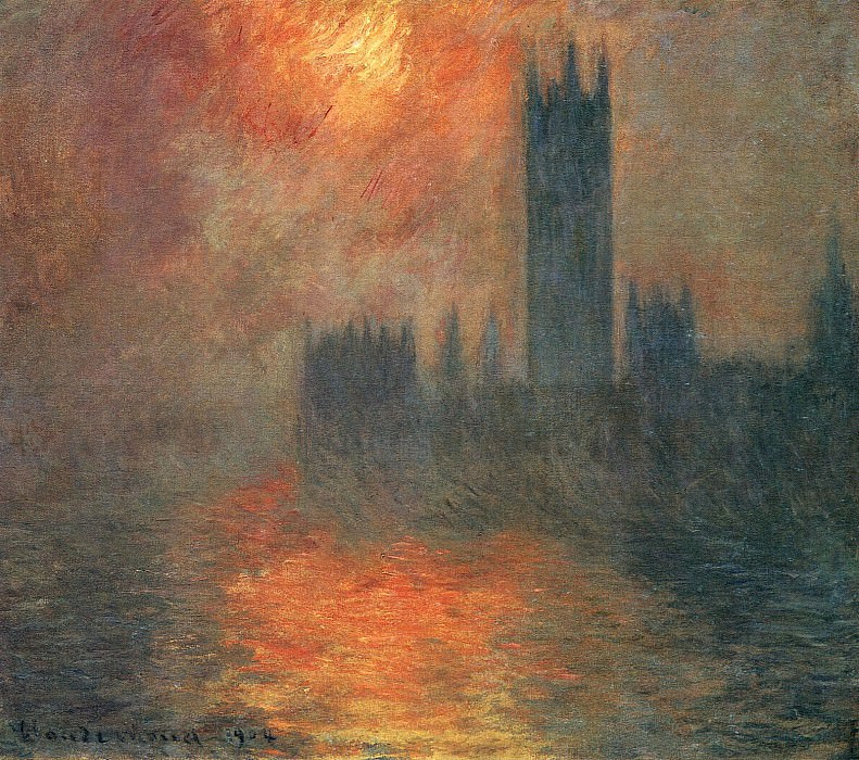 Houses of Parliament, Sunset, Claude Oscar Monet
