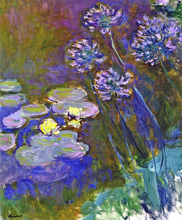 Water Lilies and Agapanthus, Claude Oscar Monet