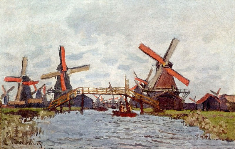 Windmills near Zaandam, Claude Oscar Monet