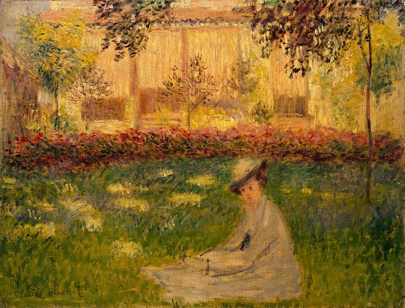 Женщина, сидящая в саду, Клод Оскар Моне