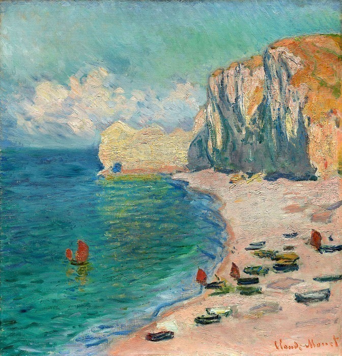 Étretat: The Beach and the Falaise d’Amont, Claude Oscar Monet