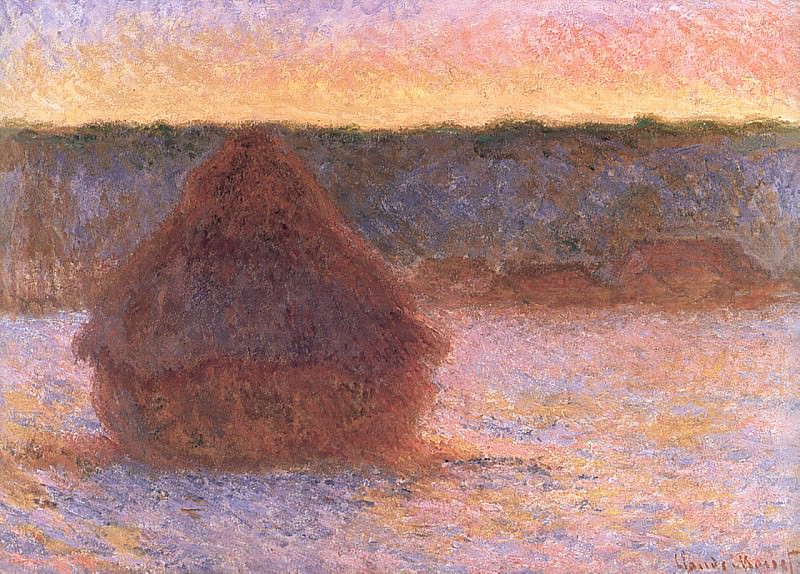 Зерновой стог на закате, зима 1890-91 1, Клод Оскар Моне
