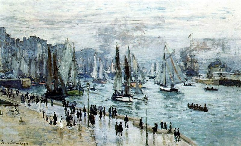 Fishing Boats Leaving the Harbor, Le Havre, Claude Oscar Monet