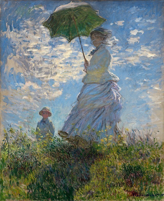 The Promenade, Woman with a Parasol, Claude Oscar Monet