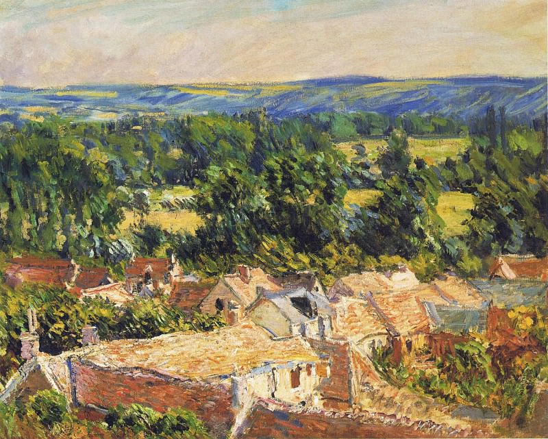View on village of Giverny, Claude Oscar Monet
