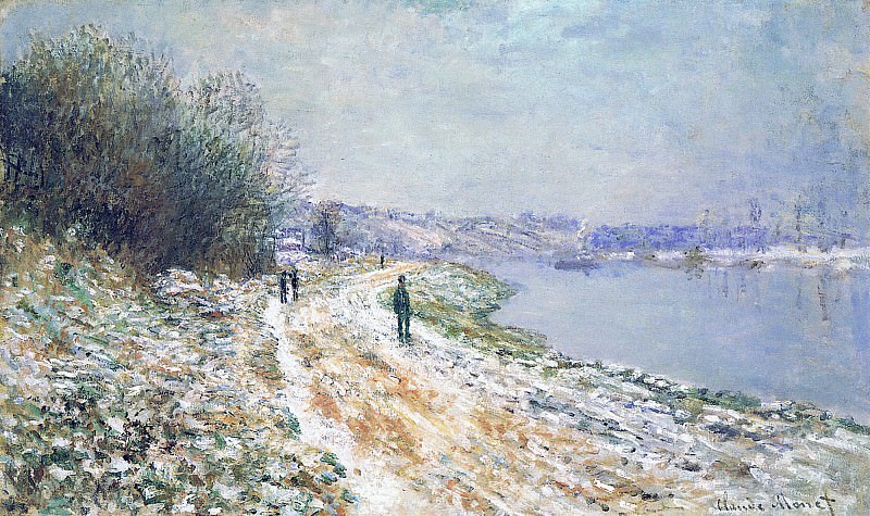 The Tow Path at Argenteuil, Winter, Claude Oscar Monet