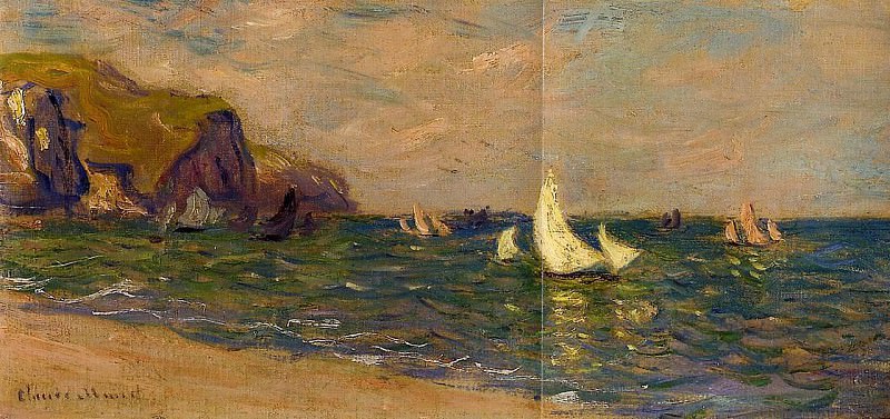 Sailboats at Sea, Pourville, Claude Oscar Monet