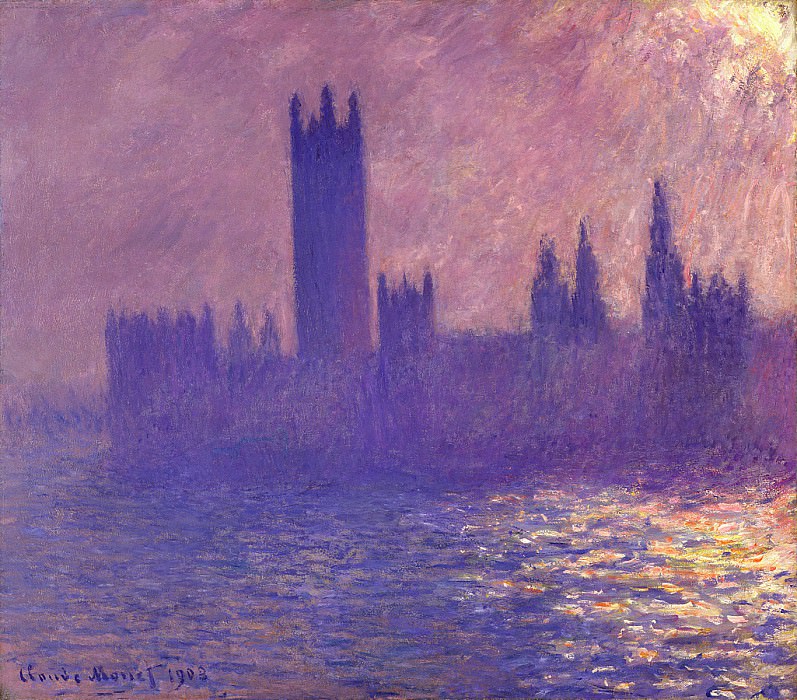 Houses of Parlilament, Sunlight Effect, Claude Oscar Monet