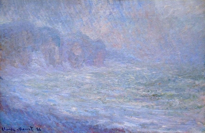 Cliffs at Pourville, Rain, Claude Oscar Monet