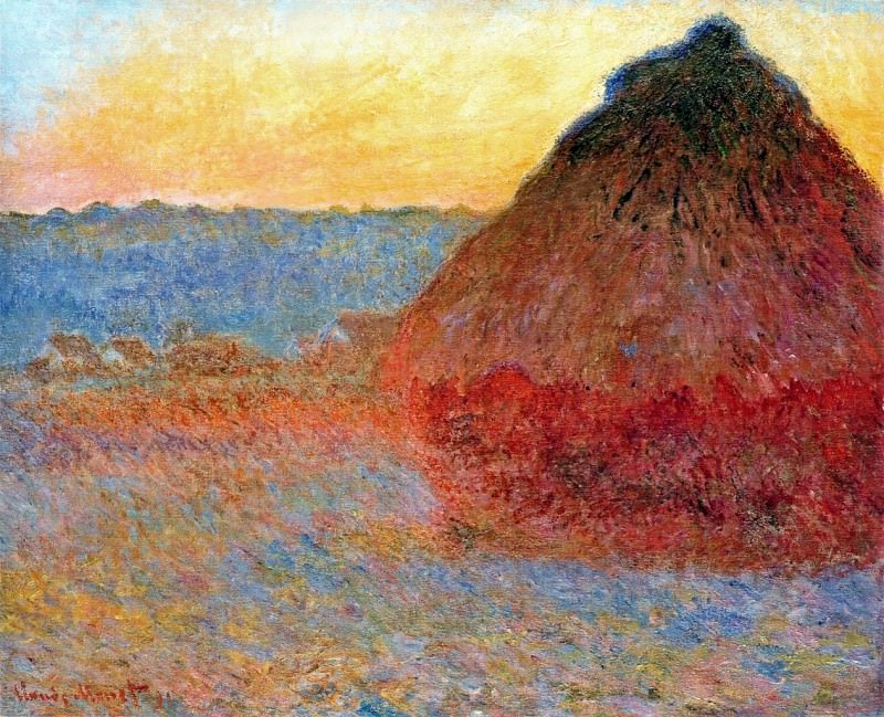 Grainstack, Impression in Pinks and Blues, Claude Oscar Monet