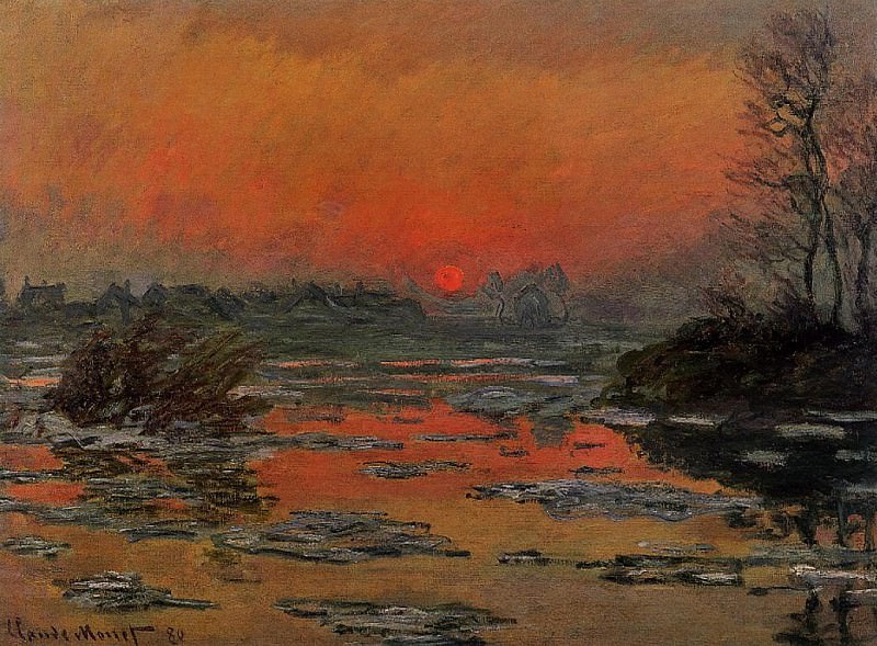 Sunset on the Seine in Winter, Claude Oscar Monet