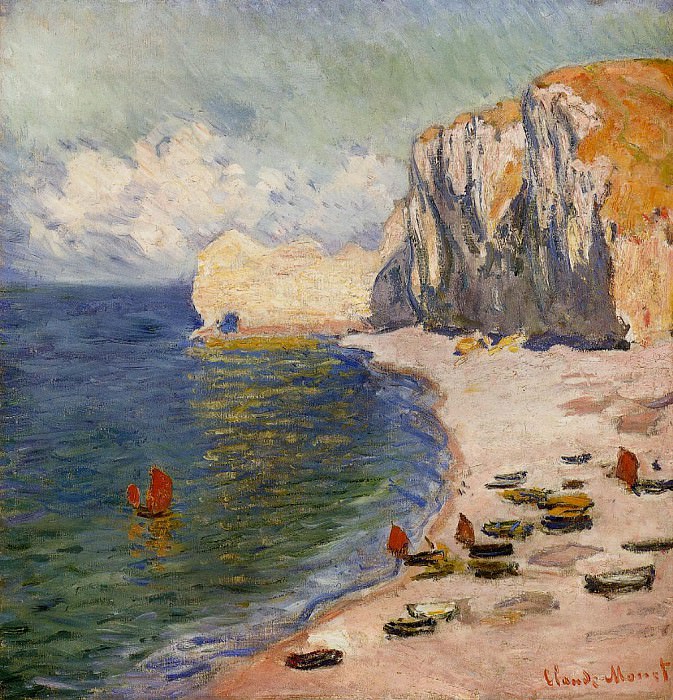 The Beach and the Falaise dвЂ™Amont, Claude Oscar Monet
