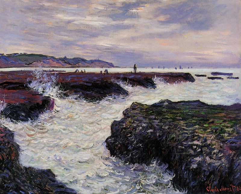 The Rocks at Pourville, Low Tide, Claude Oscar Monet