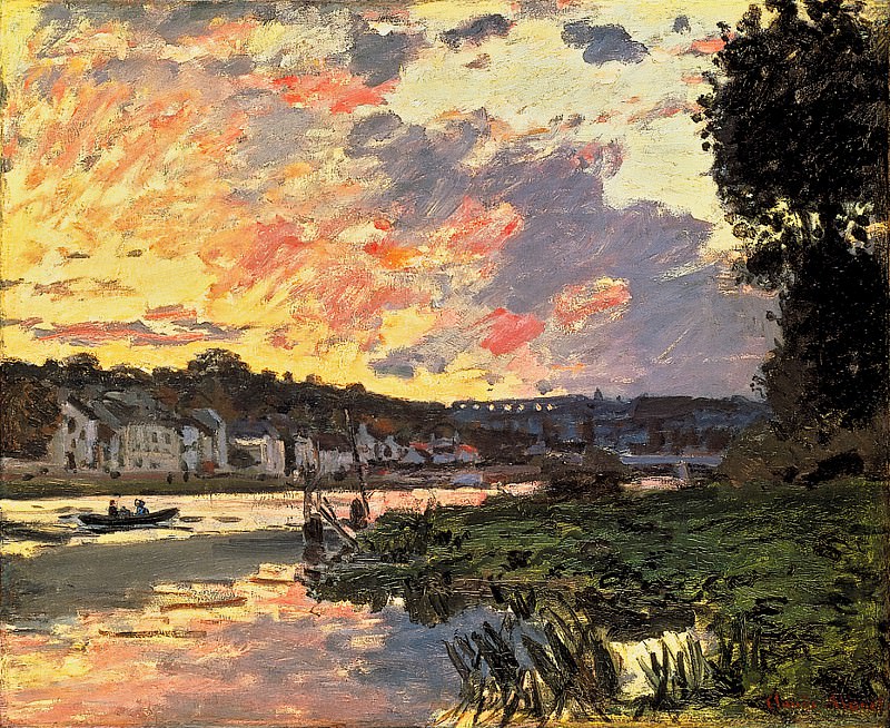 The Seine at Bougival in the Evening, Claude Oscar Monet