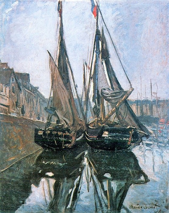 Fishing Boats at Honfleur, Claude Oscar Monet