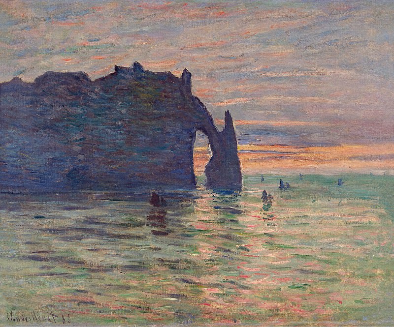 Etretat, Sunset, Claude Oscar Monet