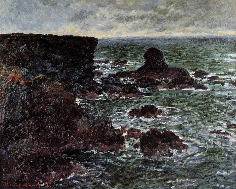 Rocky Coast and the Lion Rock, Belle-Ile, Claude Oscar Monet