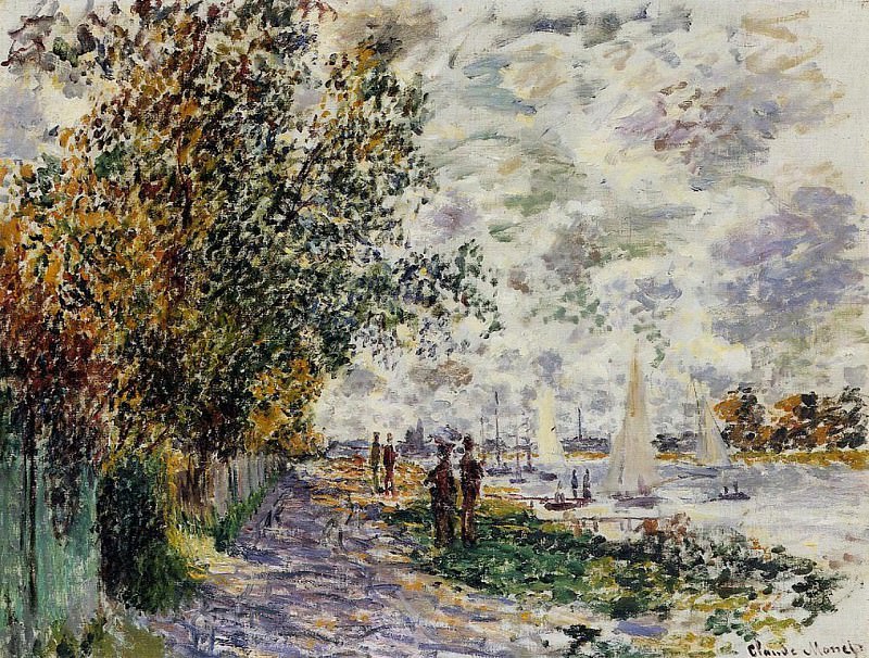 The Riverbank at Petit Gennevilliers, Claude Oscar Monet