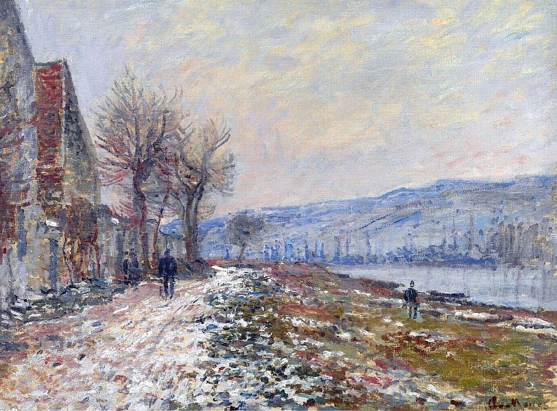 The Siene at Lavacourt, Effect of Snow, Claude Oscar Monet