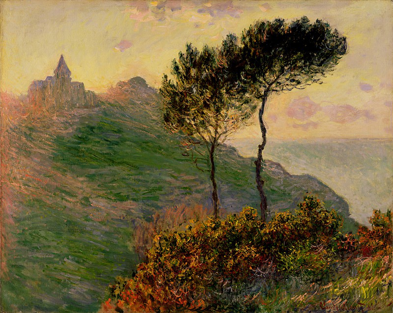 The Church at Varengeville, against the Sunset, Claude Oscar Monet