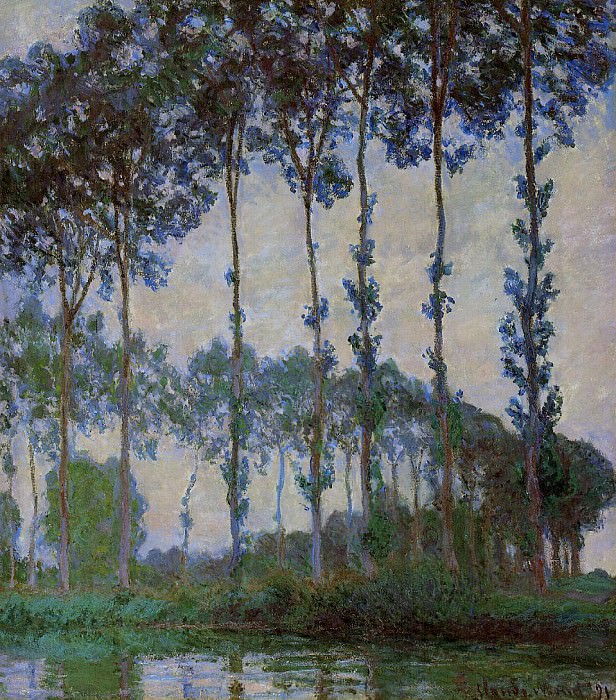 Poplars on the Banks of the River Epte, Overcast Weather, Claude Oscar Monet