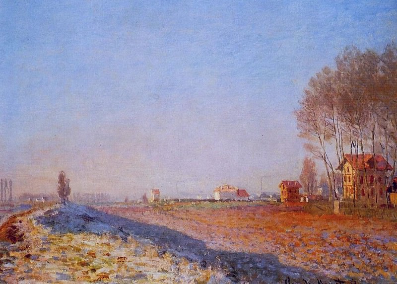 The Plain of Colombes, White Frost, Claude Oscar Monet